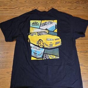 Mac Tools Racing T Shirt JDM Nissan Skyline  Car Graphic Mens Large Black